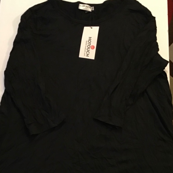 NWOT HotTouch Black Long Sleeved Top Sz XL - Picture 1 of 1